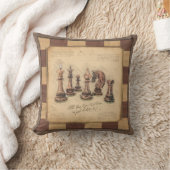 ヴィンテージチェス盤とチェスの駒,プレイヤーのギフト クッション (ブランケット)