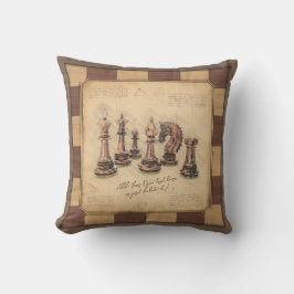 ヴィンテージチェス盤とチェスの駒，プレイヤーのギフト クッション