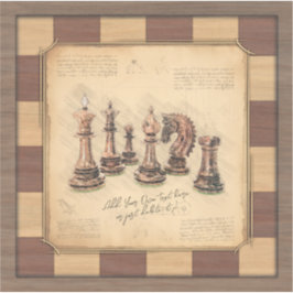ヴィンテージチェス盤とチェスの駒，プレイヤーのギフト シール