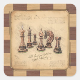 ヴィンテージチェス盤とチェスの駒，プレイヤーのギフト スクエアシール