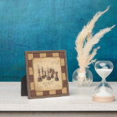 ヴィンテージチェス盤とチェスの駒，プレイヤーのギフト フォトプラーク (インサイチュ)