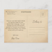 ヴィンテージチェス盤とチェスの駒，プレイヤーのギフト ポストカード (裏面)