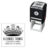 ヴィンテージチェス駒のクラウン名アドレス セルフインキングスタンプ (インサイチュ)