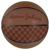 ヴィンテージチェッカーボーパーソナライズされたドのバスケットボールギフト バスケットボール (正面)
