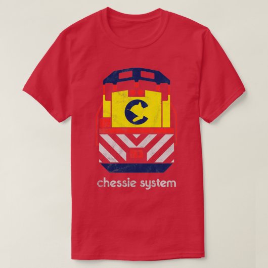 ヴィンテージチェッシー系鉄道機関 Tシャツ (デザイン正面)
