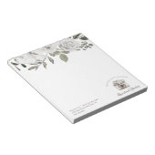 ヴィンテージチェリッシュホワイトフローラカスタム文字&ロゴ ノートパッド (アングル)