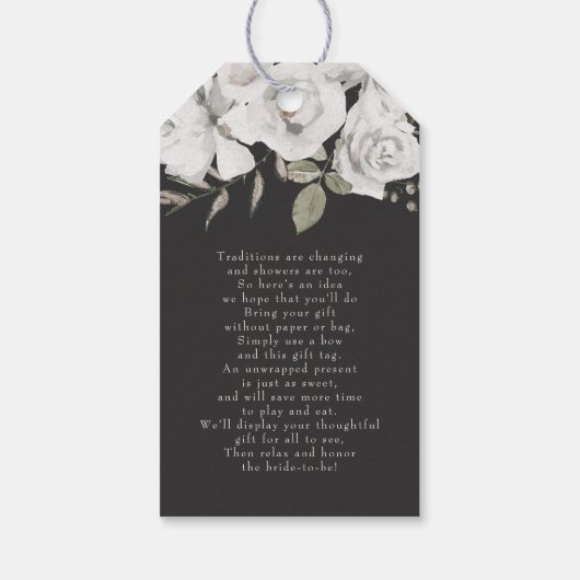 ヴィンテージチェリッシュホワイトフローラブライダルディスプレイシャワー ギフトタグ (裏面)