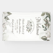 ヴィンテージチェリッシュホワイトフローラ結婚バラへようこそ 横断幕 (横)