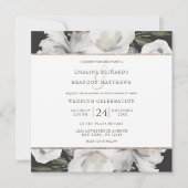 ヴィンテージチェリッシュホワイトフローラ&バラ結婚ズスクエア 招待状 (正面)