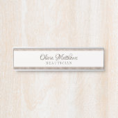 ヴィンテージチェリッシュホワイトフローラ&バラ金ゴールド名 サインプレート (正面)