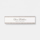 ヴィンテージチェリッシュホワイトフローラ&バラ金ゴールド名 サインプレート (正面)