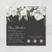 ヴィンテージチェリッシュホワイトフローラ&バラ金ゴールド枠 スクエア名刺 (裏面)