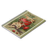 ヴィンテージチェルブとバレンタインハートグリーン ノートブック (左側)