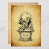 ヴィンテージチェルブと壁紙の背景招待状 招待状 (正面/裏面)