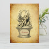 ヴィンテージチェルブと壁紙の背景招待状 招待状 (スタンド正面)