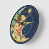 ヴィンテージチェルブムーンダークブルースターリースカイ ラウンド壁時計 (傾斜)