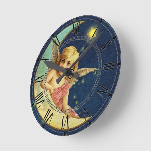 ヴィンテージチェルブムーンダークブルースターリースカイ ラウンド壁時計 (傾斜)