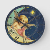 ヴィンテージチェルブムーンダークブルースターリースカイ ラウンド壁時計 (正面)