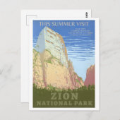 ヴィンテージチオン国立公園旅行ポスター ポストカード (正面/裏面)