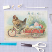 ヴィンテージチキンとイースターエッグの切り離 薄葉紙 (クラフト)