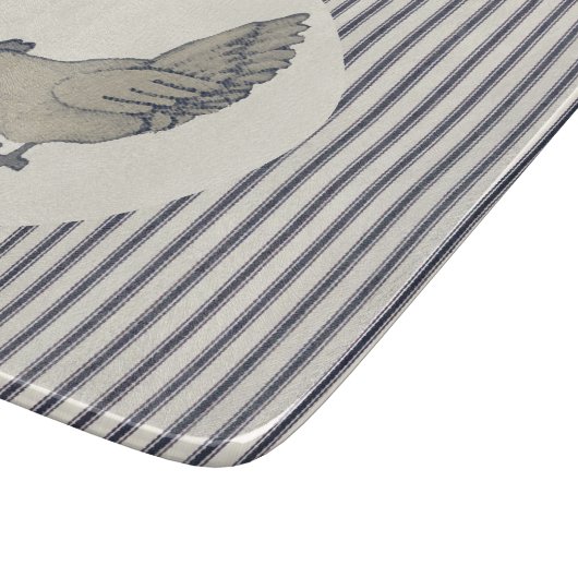 ヴィンテージチキンとチクストライプのク カッティングボード (角)