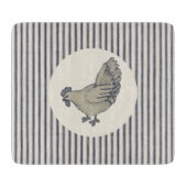 ヴィンテージチキンとチクストライプのク カッティングボード (正面)