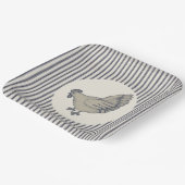 ヴィンテージチキンとチックストライプの  ペーパープレート (傾斜あり)