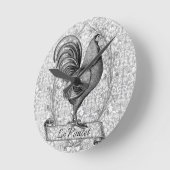 ヴィンテージチキンイラストレーション ラウンド壁時計 (傾斜)