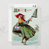ヴィンテージチキンイースターポストカード ポストカード (正面/裏面)