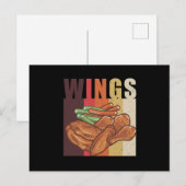 ヴィンテージチキンウィングルバープリントおもしろいノベルティRet ポストカード (正面/裏面)