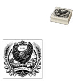 ヴィンテージチキンエッグ&ファミリーネームモノグラムファーム ラバースタンプ (押印)