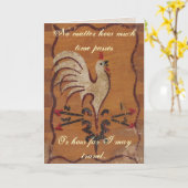 ヴィンテージチキングリーティングカード カード (黄色い花)