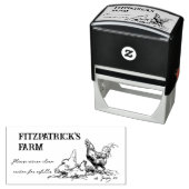 ヴィンテージチキンスケッチ卵ファームブランディングカートン セルフインキングスタンプ (インサイチュ)