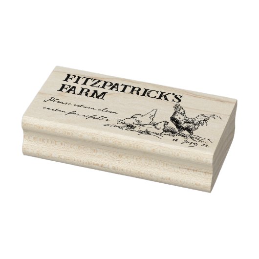 ヴィンテージチキンスケッチ卵ファームブランディングカートン ラバースタンプ (スタンプ)