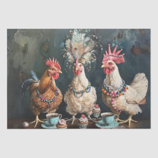 ヴィンテージチキンズティーパーティー切り離し 薄葉紙 (正面)