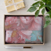 ヴィンテージチキンピンク牡丹鏡デコパージュ 薄葉紙 (ギフト)