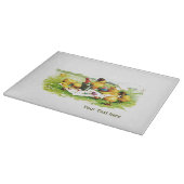 ヴィンテージチキンファミリーイースターギフト裁断ボード カッティングボード (角)