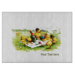 ヴィンテージチキンファミリーイースターギフト裁断ボード カッティングボード