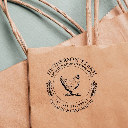 ヴィンテージチキンファミリーファーム卵カートン ラバースタンプ