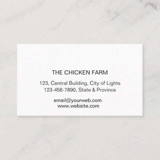 ヴィンテージチキンファームヘンラインアート名刺 名刺 (裏面)