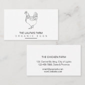 ヴィンテージチキンファームヘンラインアート名刺 名刺 (正面/裏面)