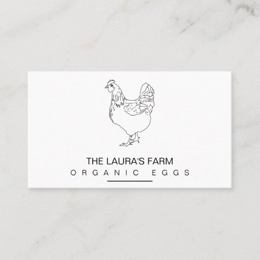 ヴィンテージチキンファームヘンラインアート名刺 名刺 (正面)