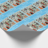 ヴィンテージチキンブリーズパターン誕生日 ラッピングペーパー (角)
