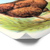 ヴィンテージチキンプリントオルトスターアンドヘンパトリッジ ポスター (角)