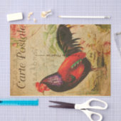 ヴィンテージチキンヘンルースターイラストレーション フランスの 薄葉紙 (クラフト)