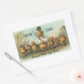 ヴィンテージチキンワラングラー生卵カートンラベル 長方形シール (封筒)