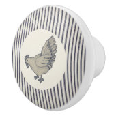 ヴィンテージチキン及びストライプのチクセラミックつまみ セラミックノブ (右)