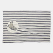 ヴィンテージチキン及びチクタクストライプのキッチンタオル キッチンタオル (横)