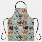 ヴィンテージチキン品種パターン エプロン (正面)