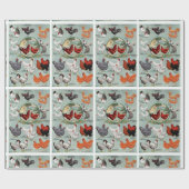 ヴィンテージチキン品種パターン ラッピングペーパー (フラット)